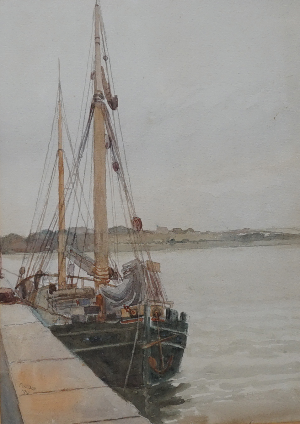 Frances Watson Sunderland (1866-1923), watercolour, ‘Hayle, Cornwall’, signed and dated 1910, 37 x 25cm. Condition - fair, some fading and dirt
